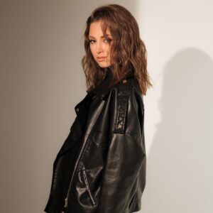 Damen Lederjacke Slim Fit